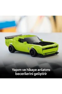 LEGO ® Speed ​​Champions Dodge Challenger SRT Hellcat Sports Car  - 9+ Toy Building Set (390P) - Image 7