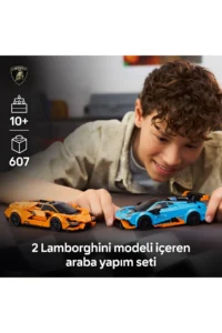LEGO ® Speed ​​Champions Lamborghini Revuelto and Huracán STO  - 10+ Toy Building Set (607P) - Image 5