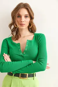 Olalook Women's Grass Green Plaid Camisole Blouse - Image 6