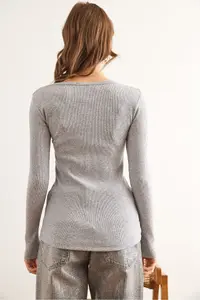 Olalook Women Gray Plaid Camisole Blouse - Image 2