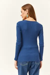 Olalook Women Indigo Patch Camisole Blouse - Image 5