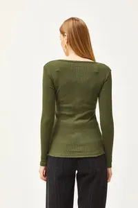Olalook Women Khaki Plaid Camisole Blouse - Image 2
