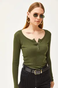 Olalook Women Khaki Plaid Camisole Blouse - Image 3