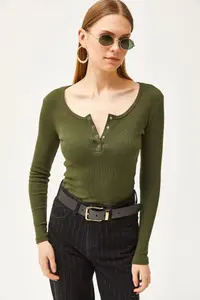 Olalook Women Khaki Plaid Camisole Blouse - Image 4