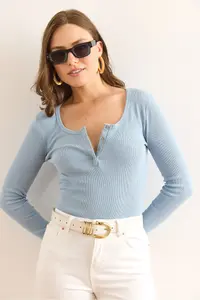 Olalook Women Light Blue Plaid Camisole Blouse - Image 3