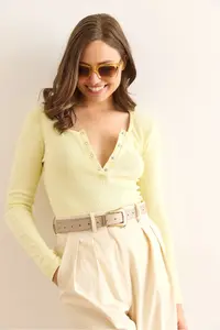 Olalook Women Light Yellow Plaid Camisole Blouse - Image 3