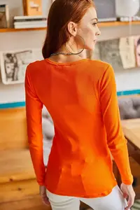 Olalook Women Orange Plaid Camisole Blouse - Image 5