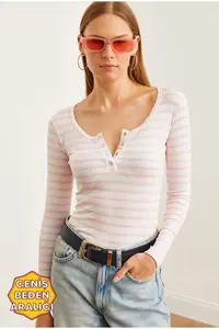 Olalook Women's Thick Ribbed Pink Plaid Camisole Blouse