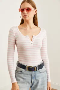 Olalook Women's Thick Ribbed Pink Plaid Camisole Blouse - Image 2