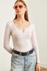 Olalook Women's Thick Ribbed Pink Plaid Camisole Blouse - Image 4