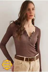 Olalook Women's Washed Bitter Brown Plaid Camisole Blouse