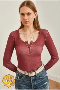 Olalook Women's Washed Claret Red Plaid Camisole Blouse