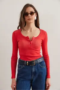 Olalook Women's Washed Coral Patchwork Camisole Blouse - Image 3