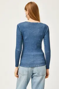 Olalook Women's Washed Indigo Patchwork Camisole Blouse - Image 2