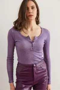 Olalook Women's Washed Lilac Patchwork Camisole Blouse - Image 5