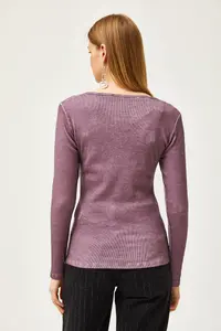 Olalook Women's Washed Purple Plaid Camisole Blouse - Image 2