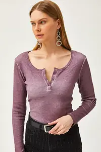 Olalook Women's Washed Purple Plaid Camisole Blouse - Image 5