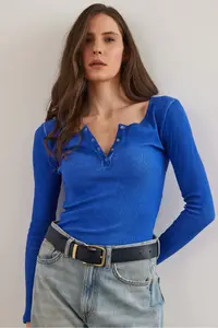 Olalook Women's Washed Saks Blue Plaid Camisole Blouse - Image 4