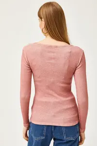 Olalook Women's Washed Salmon Patchwork Camisole Blouse - Image 2
