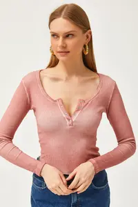 Olalook Women's Washed Salmon Patchwork Camisole Blouse - Image 3
