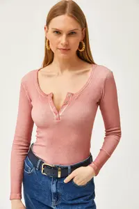 Olalook Women's Washed Salmon Patchwork Camisole Blouse - Image 4