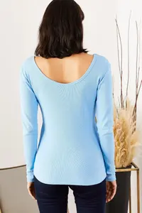 Olalook Women's Baby Blue Wide Collar Camisole Blouse - Image 5