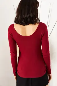 Olalook Women's Burgundy Wide Collar Camisole Blouse - Image 5