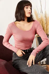 Olalook Women's Dusty Rose Wide Collar Camisole Blouse - Image 3
