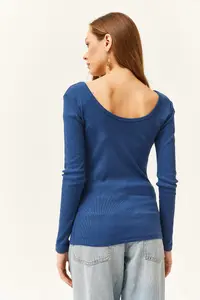 Olalook Women Indigo Wide Collar Camisole Blouse - Image 5