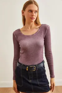 Olalook Women's Washed Claret Red Wide Collar Camisole Blouse - Image 3
