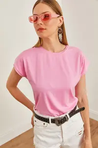 Olalook Women Pink Yarasa Knitting Viscon Blouse - Image 5