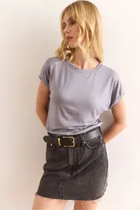 Olalook Women Smoke Gray Yarasa Knitting Viscon Blouse - Image 3