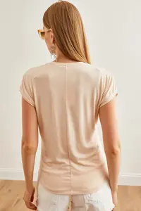 Olalook Women Stone Yarasa Knitting Viscon Blouse - Image 4