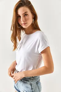 Olalook Women White Yarasa Knitting Viscon Blouse - Image 3