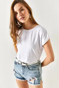 Olalook Women White Yarasa Knitting Viscon Blouse - Image 6