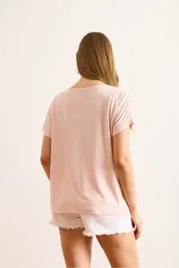 Olalook Women Pink Fisto Detailed Yarasa Blouse - Image 2