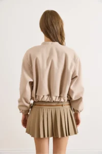 Olalook Women's Stone Lined Pocketed Bomber Jacket - Image 2