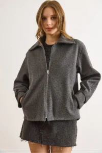 Olalook Women's Smoked Lined Sleeve Back Detailed Stash Jacket - Image 4