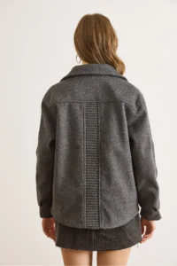 Olalook Women's Smoked Lined Sleeve Back Detailed Stash Jacket - Image 6