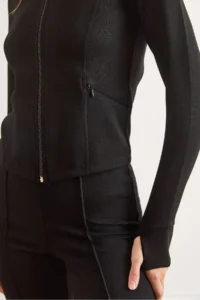 Olalook Women's Black Cupra Modal Flexible Sports Jacket with Thumb Hole - Image 4