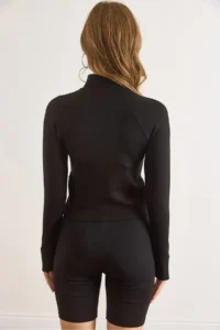 Olalook Women's Black Cupra Modal Flexible Sports Jacket with Thumb Hole - Image 6