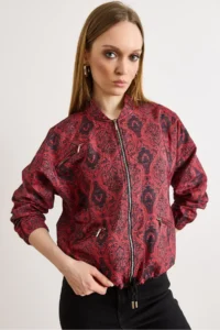 Olalook Women's Tile Zipper Pocket Unlined Quilted Jacket