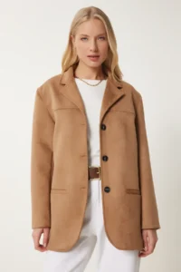 Happiness İstanbul Women Mink Premium Suede Jacket