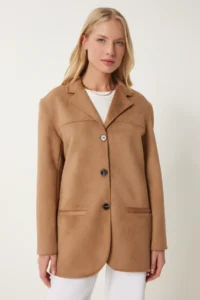 Happiness İstanbul Women Mink Premium Suede Jacket - Image 3