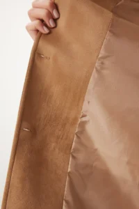 Happiness İstanbul Women Mink Premium Suede Jacket - Image 5