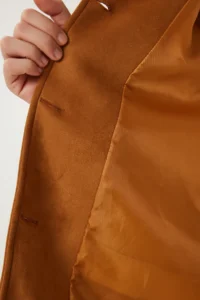Happiness İstanbul Women Tan Premium Suede Jacket - Image 4