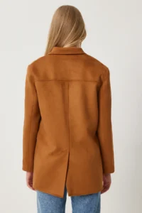 Happiness İstanbul Women Tan Premium Suede Jacket - Image 6