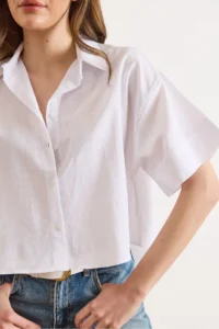 Olalook Women's White Six Oval Loose Fit Cotton Flam Shirt - Image 4
