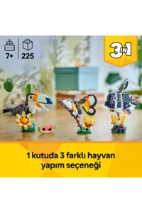 LEGO ® Creator 3 in 1 Wild Animals: Tropical Toucan Bird 31173 - 7+ Toy Building Set (225P) - Image 5