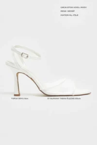 Nisantasi Shoes Rody Pearl Net Ankle Tie Women Thin Heels Sandals - Image 2